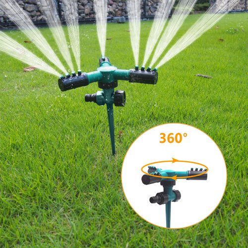 Adjustable 3 Nozzles 360 Degrees Rotating Garden Sprinklers