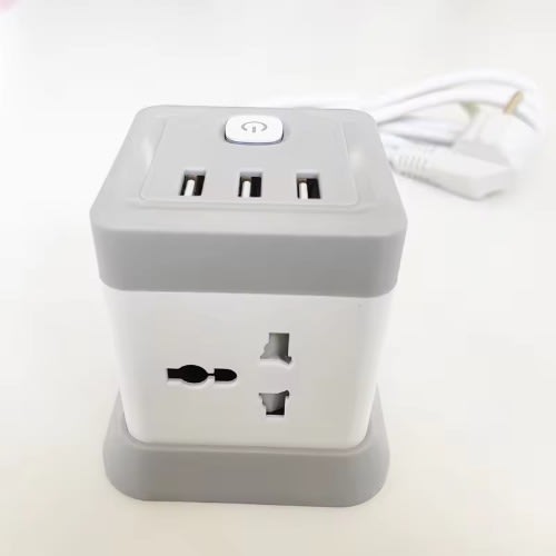 Cube Power Socket -4port With Usb 3-ports