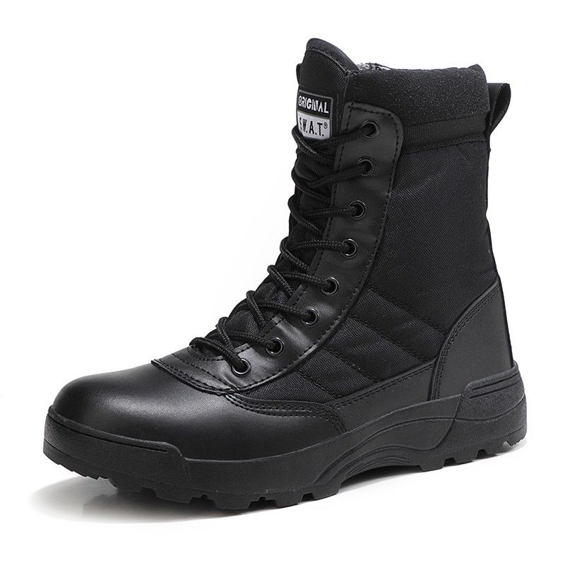 Black Tactical Ary Boots Men Boots Special Force Desert Combat  Boots Man Hiking Boots Ankle Shoes Men Work Safty Shoes-black TSCJX-05