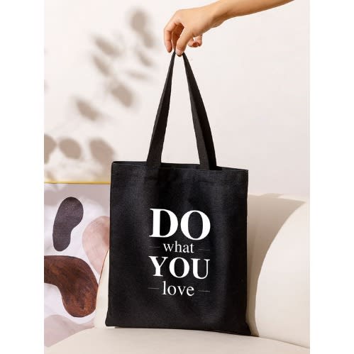 Letter Graphic Shopper Bag