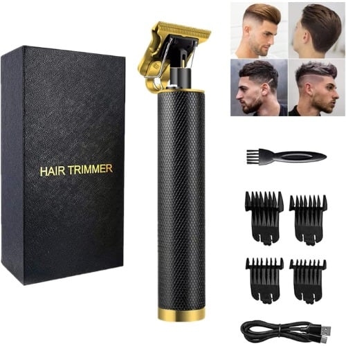 Portable Rechargeable Hair Trimmer Black - 1200mah