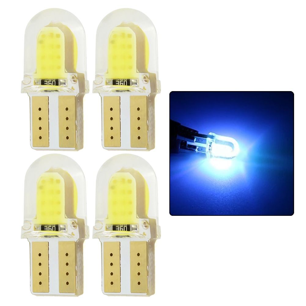 4Pcs T10 W5W COB LED Canbus Super Bright Wedge-Ice Blue