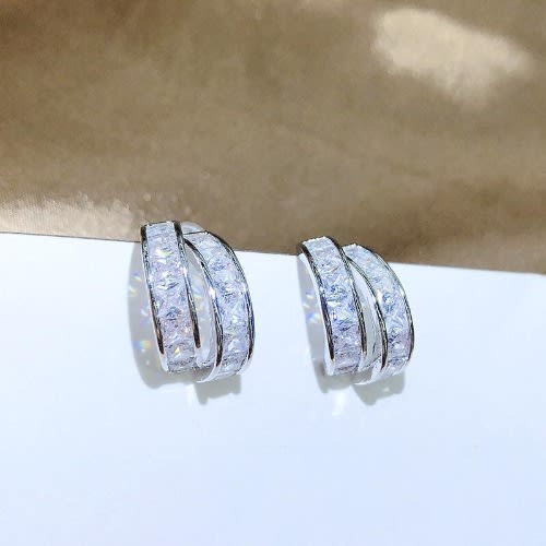 Fashion Clip Earrings- Silver