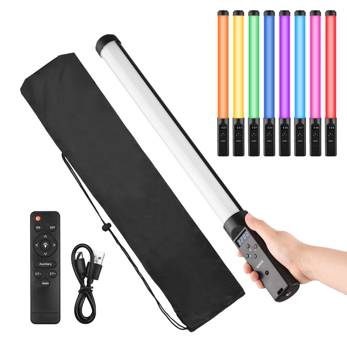 Handheld RGB Tube Light LED Video Light Wand 3200K-5500K