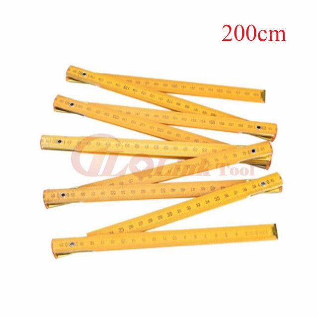 1pcs Measuring Tools 200cm Wooden Yard Stick Folding Ruler