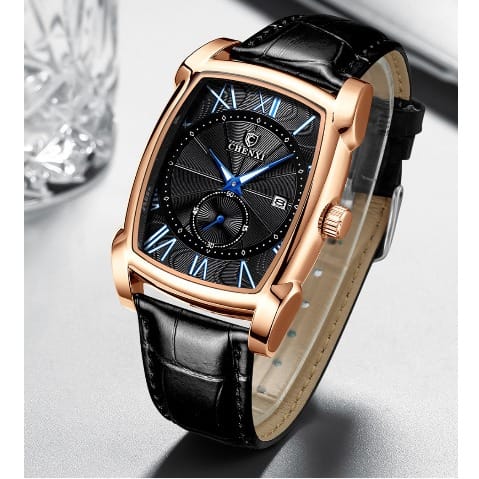 Chenxi Men's Business Quality Leather Wristwatch - Gold