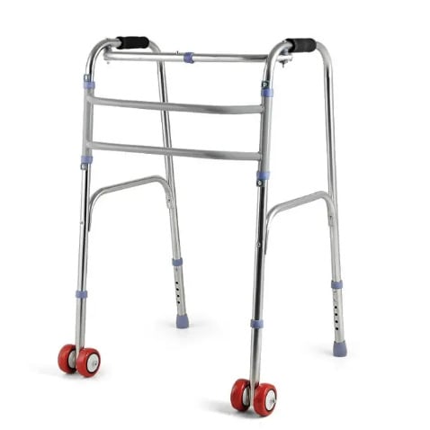 Medical Walking Aid With Wheel - Adjustable Folding Walker
