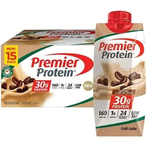 Premier Protein High Protein Shake, Cafe Latte - 15 Bottles