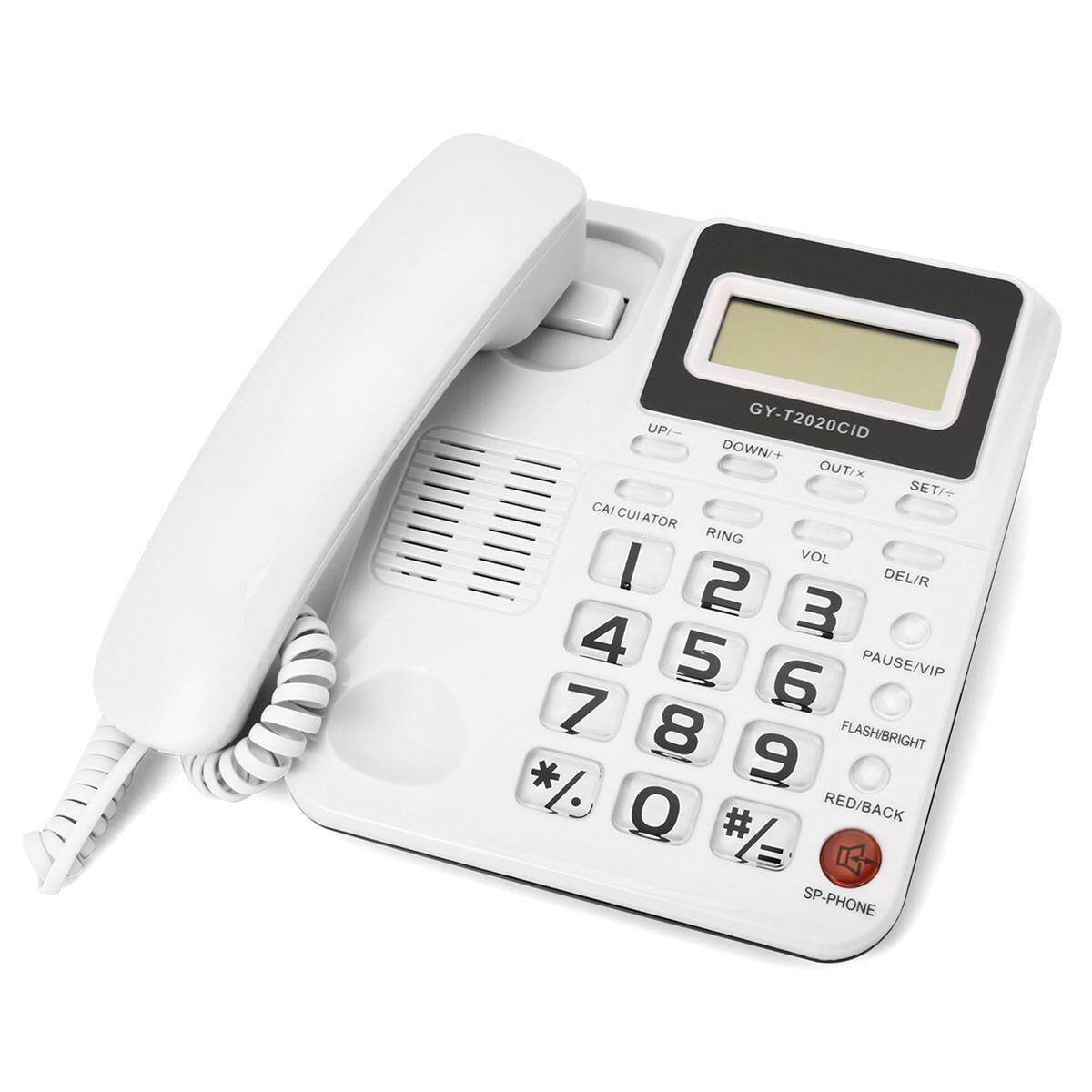Corded Phone Big Button Landline Desktop Home Office Telephone Hotel Bar White