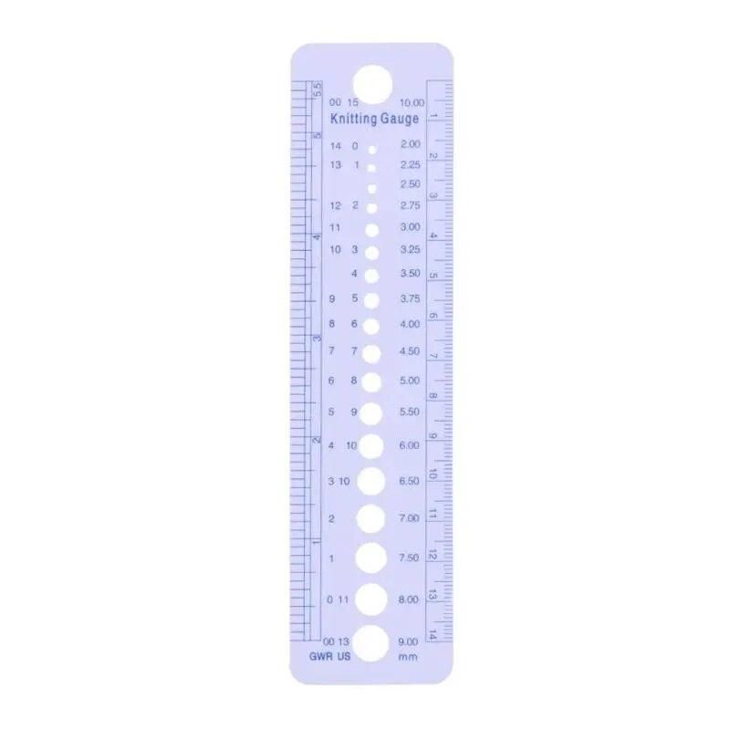 1pc Professional Knitting Needle Gauge Plastic inch cm Ruler Sewing Knitting Tools Accessories Knitting Gauge Rulers