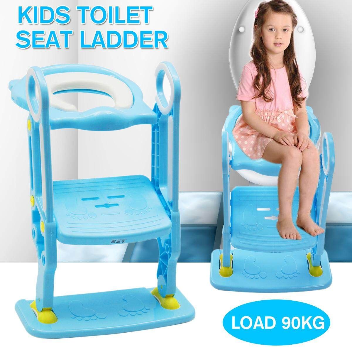 Super Safe Non Slip Kids Baby Toddler Toilet Seat Ladder Step Potty Training