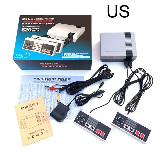 Mini For Nes Tv Game  Onsole 8-Bit Game  Onsole  L I  Red And White  Hine Built-In 620 F  Games  Onsole-gray-US