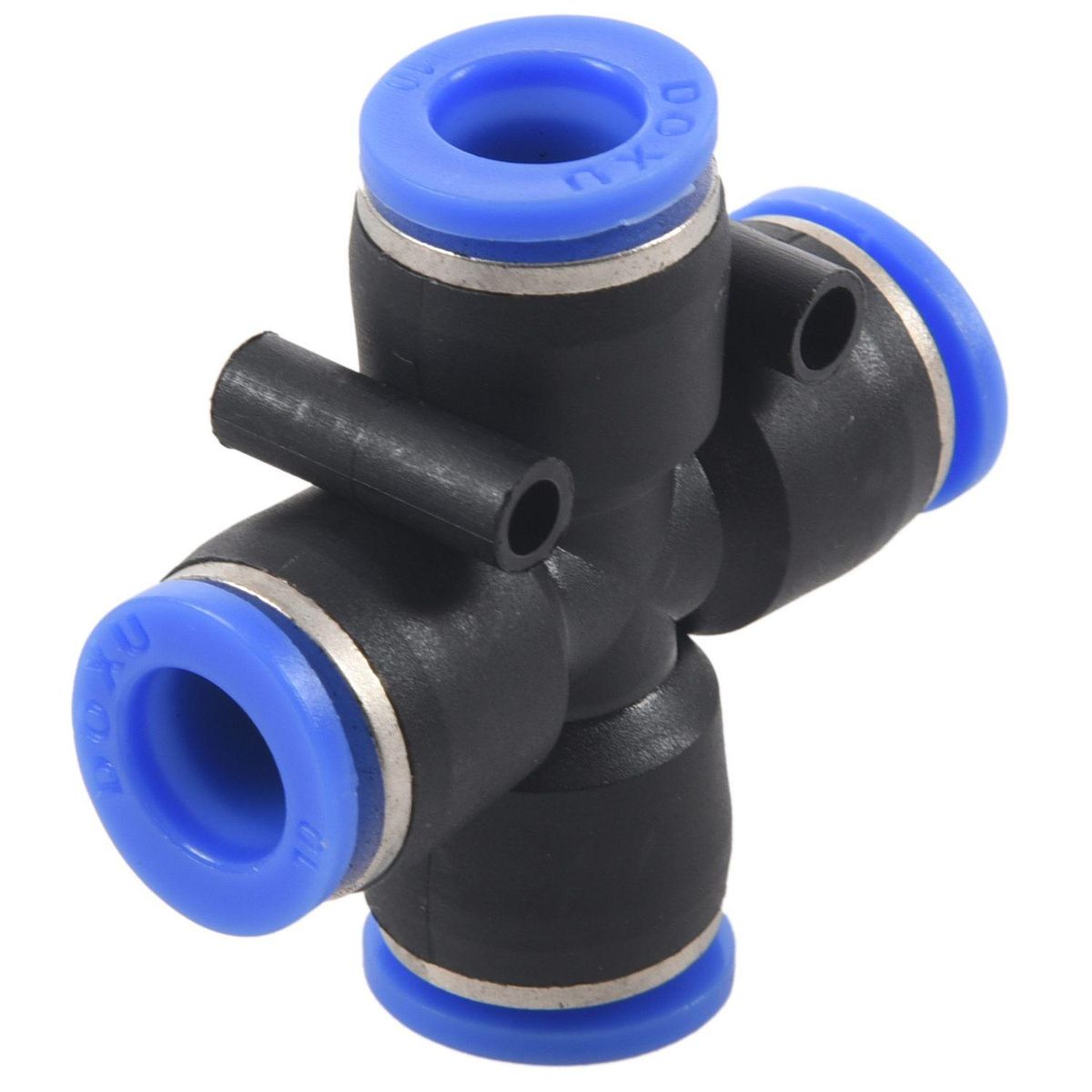 10mm 3/8inch Pneumatic Equal Cross Union Push In Fitting Quick Connect Air Tube Pack of 5