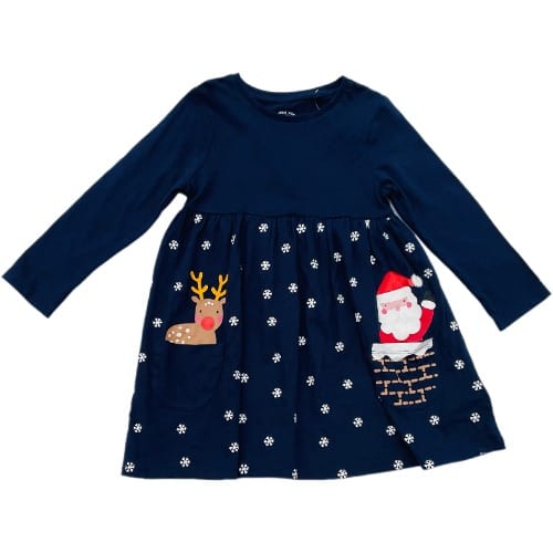 Girls Christmas Long Sleeve Dress
