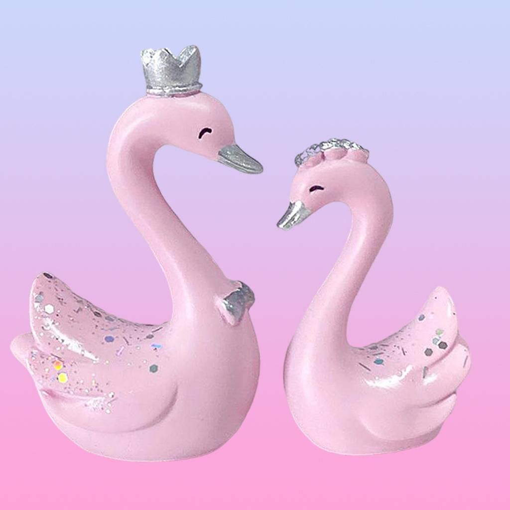 Resin Swan Standing Statue Sculpture Artwork Novelty Garden