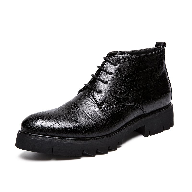 Mens Oxfords Boots Dress Ankle Booties-Black