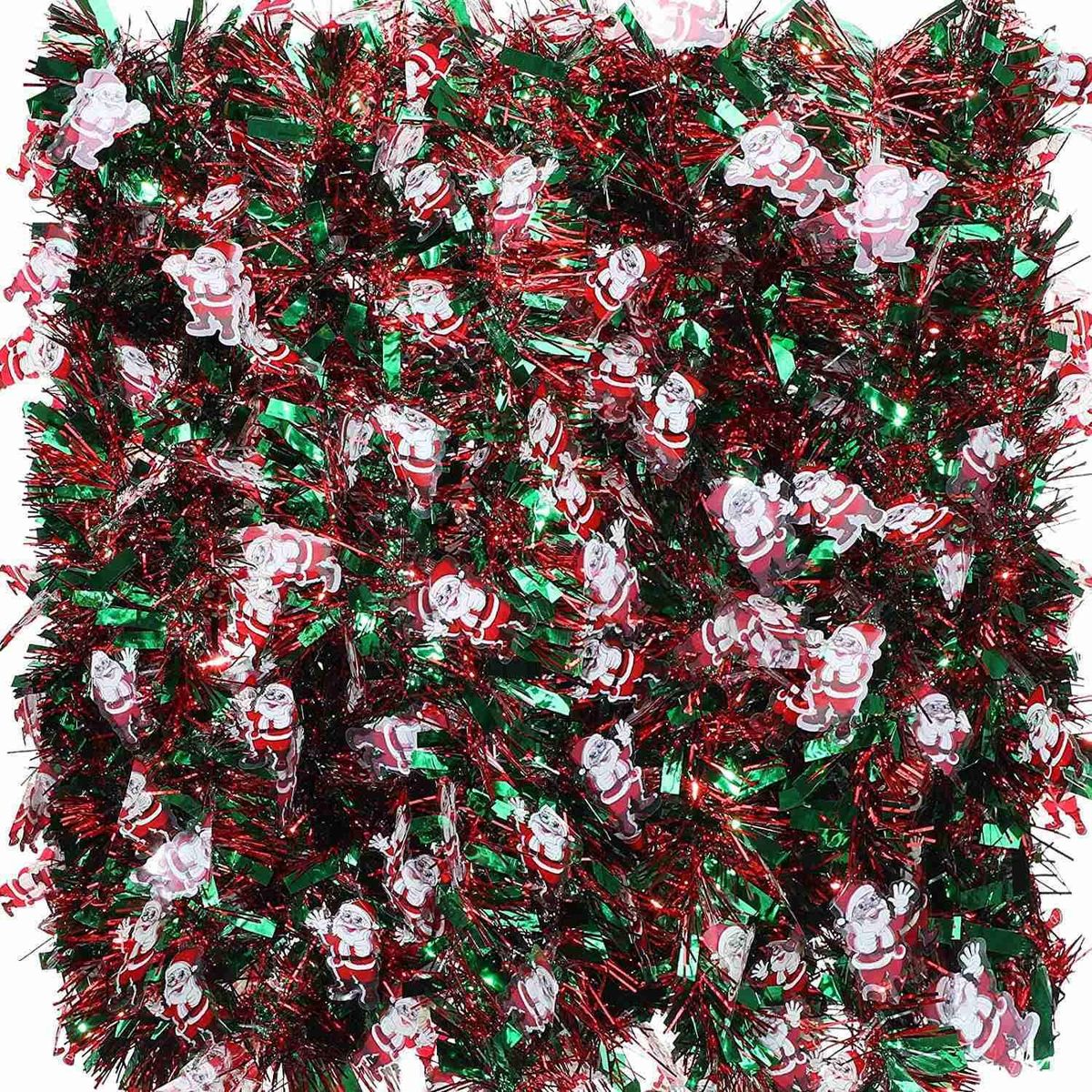 39.4 Ft Christmas Tinsel Garland Mixed Color Metallic Twist