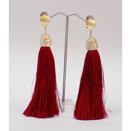 Daza Tassel Earrings - Wine