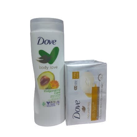Body Love Invigorating Care Body Lotion - Avocado Oil - 400ml & Bar Soap - 100g X 4
