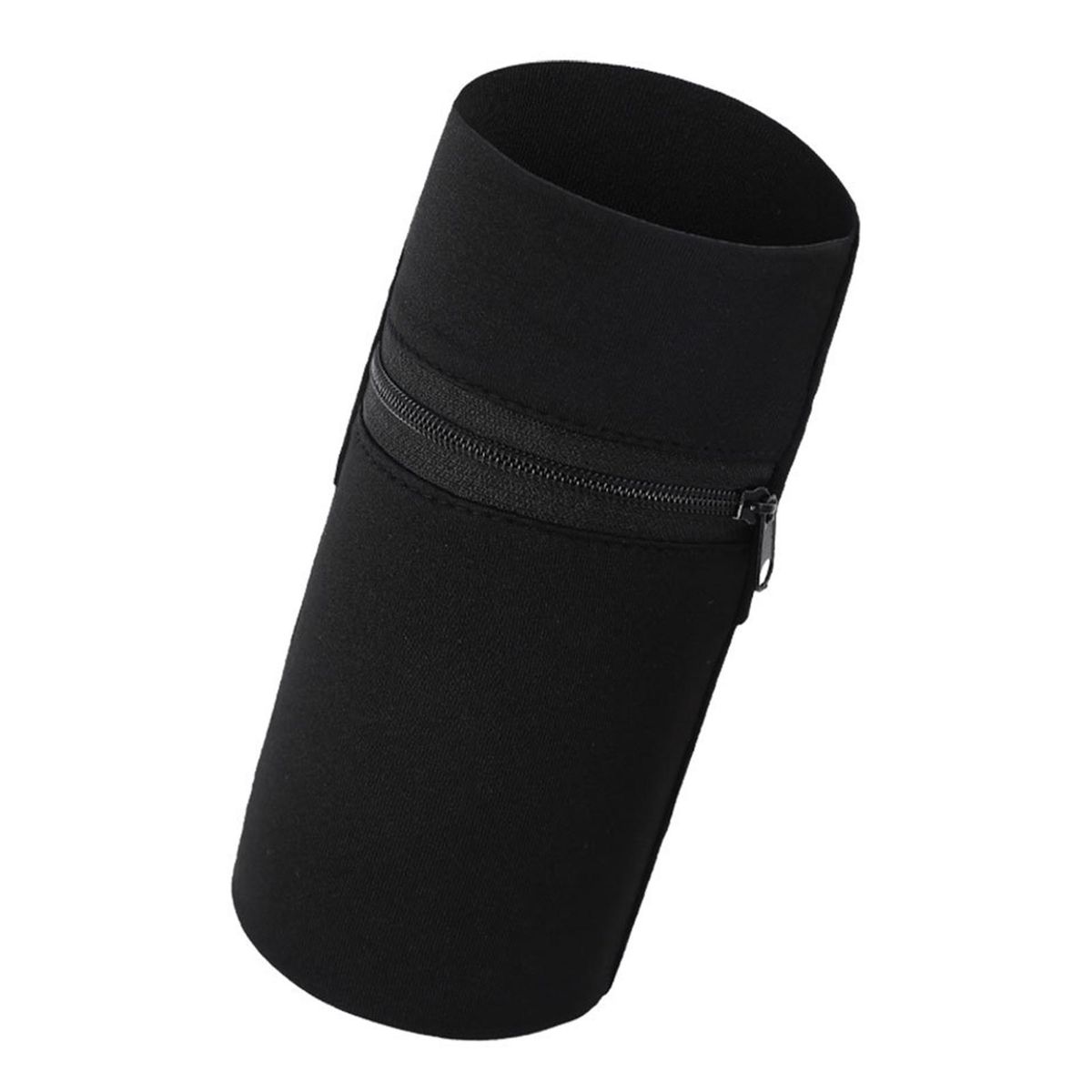 Running Sweatband Pouch Zipper Wrist Wallet Fitness Sweatband Black