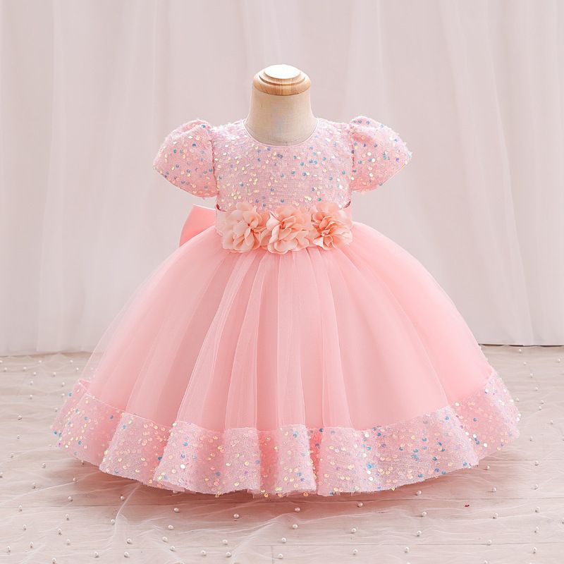 KENDALL GIRL QUALITY SHIMMER BALL GOWN - PINK/PEACH - G302