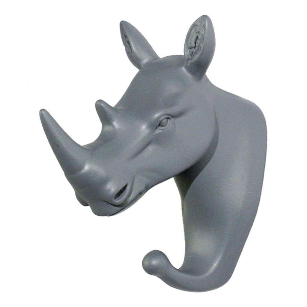 Nordic Style Resin Wall Hook Coat Hanger Towel Rack Gray Rhinoceros