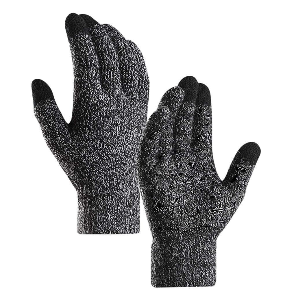 Winter Knit  Warm Thermal Soft Lining Elastic Cuff Hands Black1