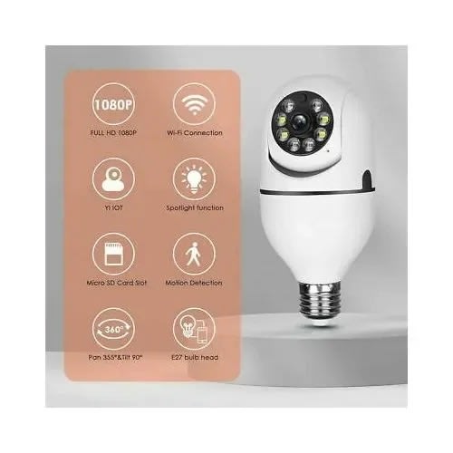 Indoor Wifi Ptz Bulb Camera With Internet Access