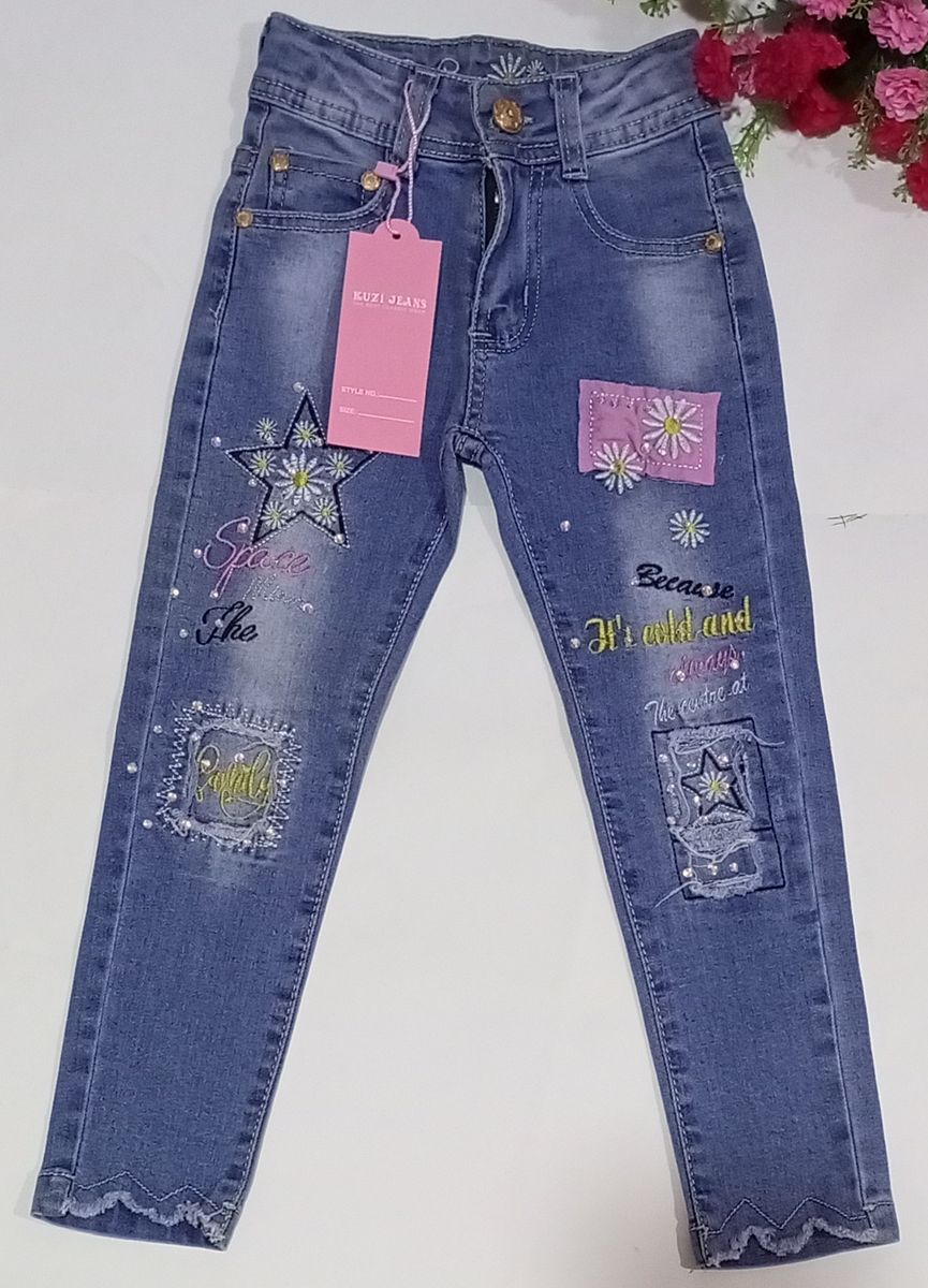 Girls Jeans Cotton Stretchy Soft Denim Pants.