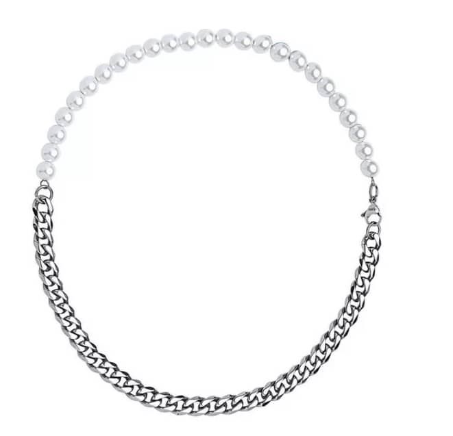 Chains And Pearls Choker Fashion Men Beads Necklace
