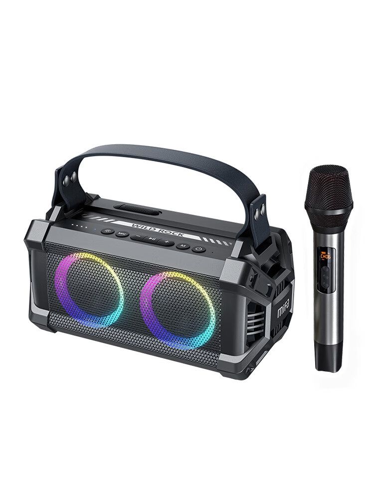 A/WildRock Wireless K Song Audio, Outdoor Camping, Large Volume Heavy Bass, Portable Home Microphone, Bluetooth Speaker, Home KTV Audio