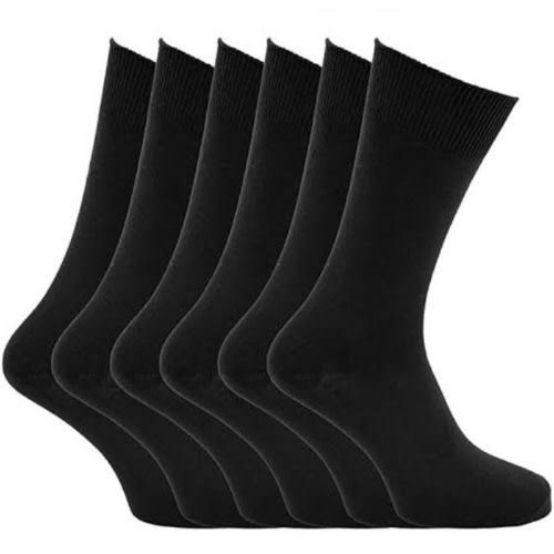 Set Of 6 Unisex Kids Socks - Black