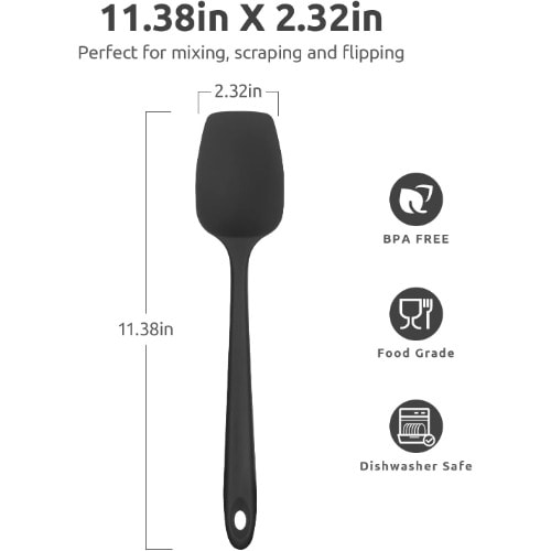 Heat Resistant Silicone Spoon - Black