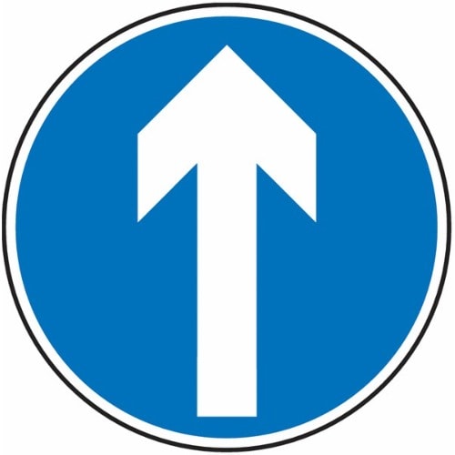 One Way Straight Arrow Aluminum Reflective Safety Sign