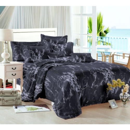 Elegant Black Marble Bedding Set