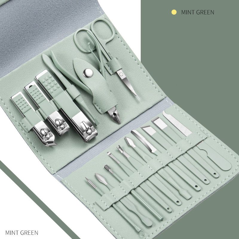 1 Set (16 Pieces) Nail Clipper Set Manicure Pedicure Tools Kit