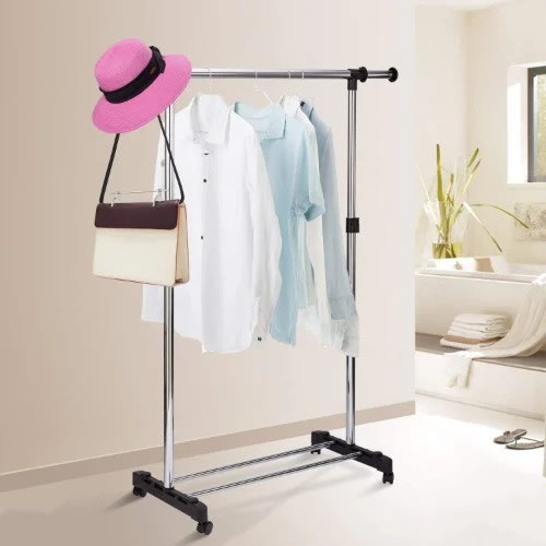 Single Pole Adjustable Height Storage Shelf