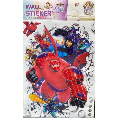 6D Kids Decorative Cartoon Wall Sticker - Hero 6