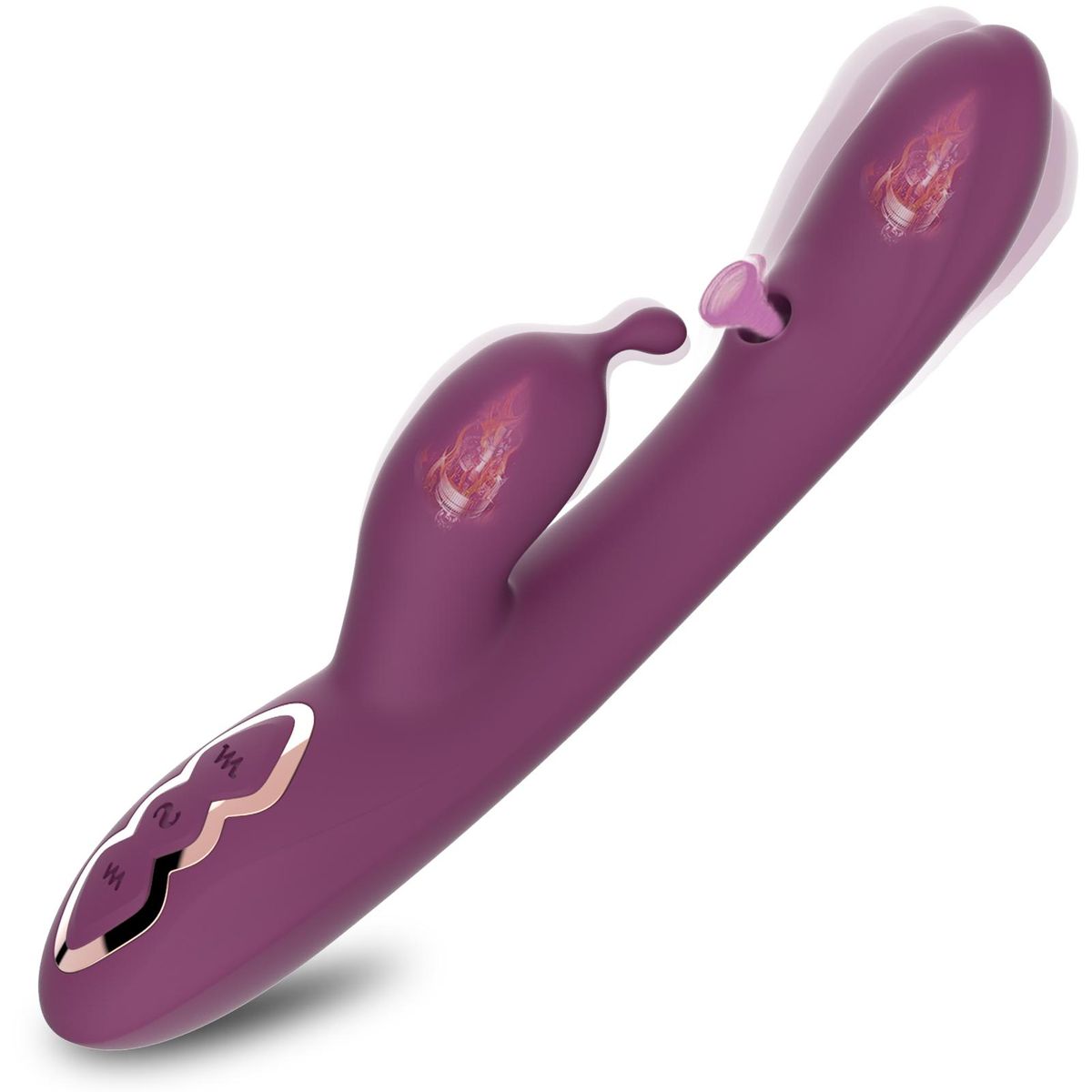 Wtoyu Adult products double motor vibrator suction vibrator double-headed female sex toys Purple