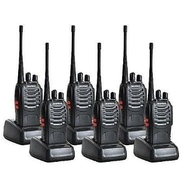 Walkie Talkie -two Way Radio- Bbf888s -6pieces - Black
