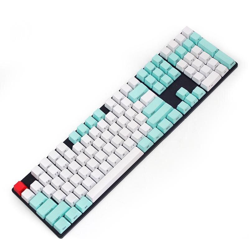 108 Key OEM Profile Thick Keycap Side Printed Keycaps For Cherry MX Switches Keyboard Gaming Mechanical Keyboard Blue 108