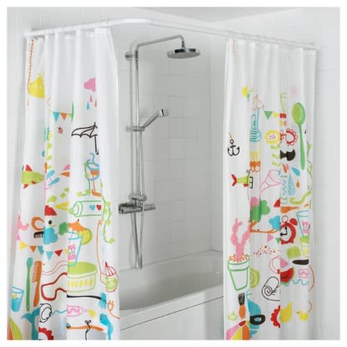 Corner Shower Curtain Rod - Curtain Not Included