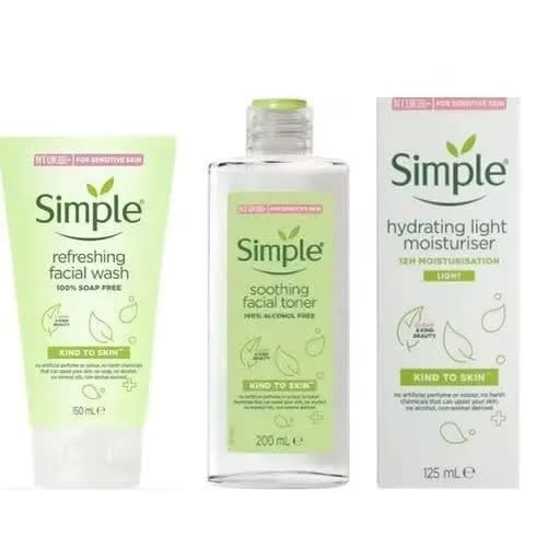 Kind To Skin Facial Wash 150ml + Soothing Toner 200ml+light Moisturizer 125ml