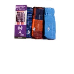 Boys Plaid Woven Boxers --- Colour May Vary- 3 In 1 Pack
