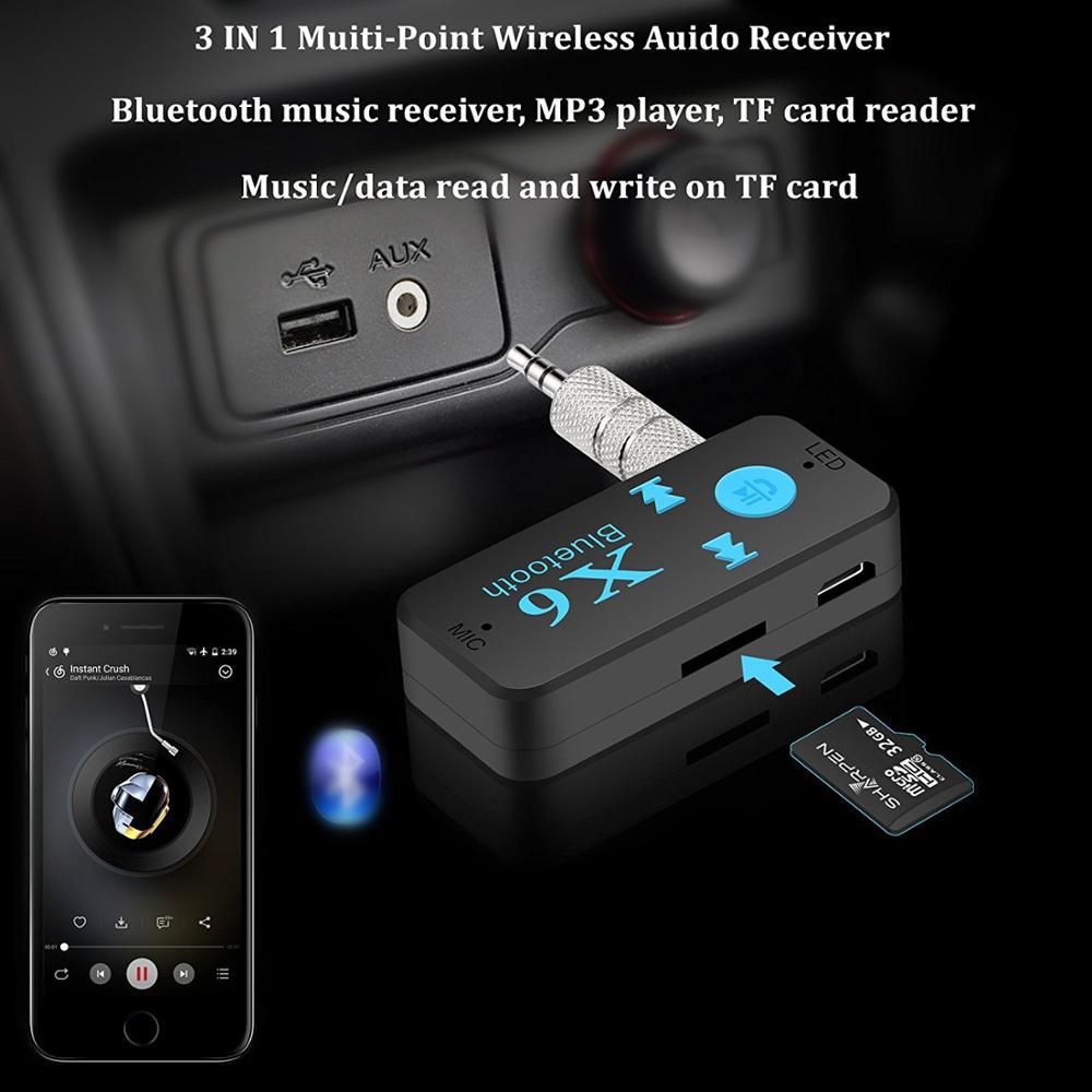 Wireless Bluetooth 5.0 Adapter Receiver 3.5mm TF Card