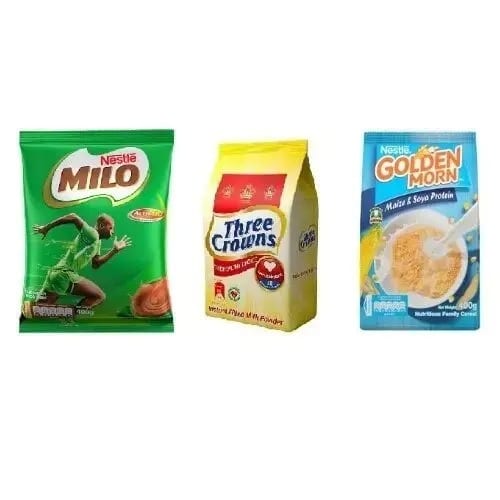 Milo Refill 400g + Three Crown Refill 350g + Golden Morn 400g