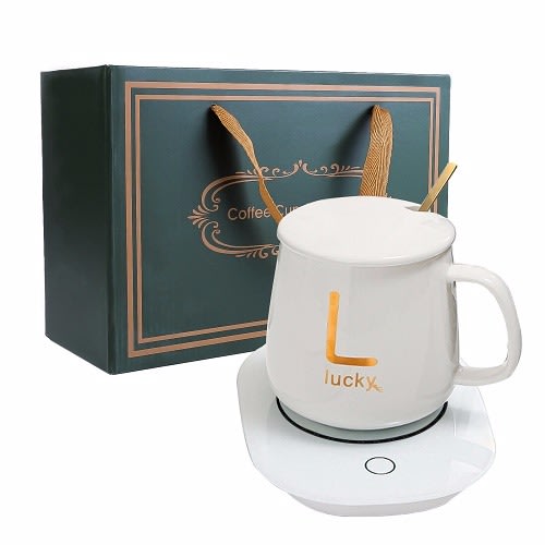 Ceramic Tea Coffee Mug With Warmer - White