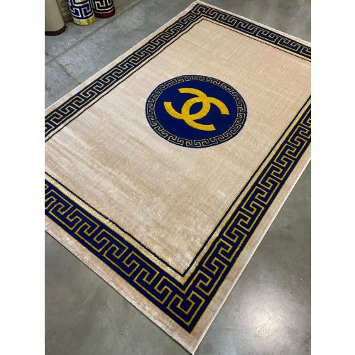 Turkish Rug - Chanel Inspired Center -  4 By 6ft  - Multicolor