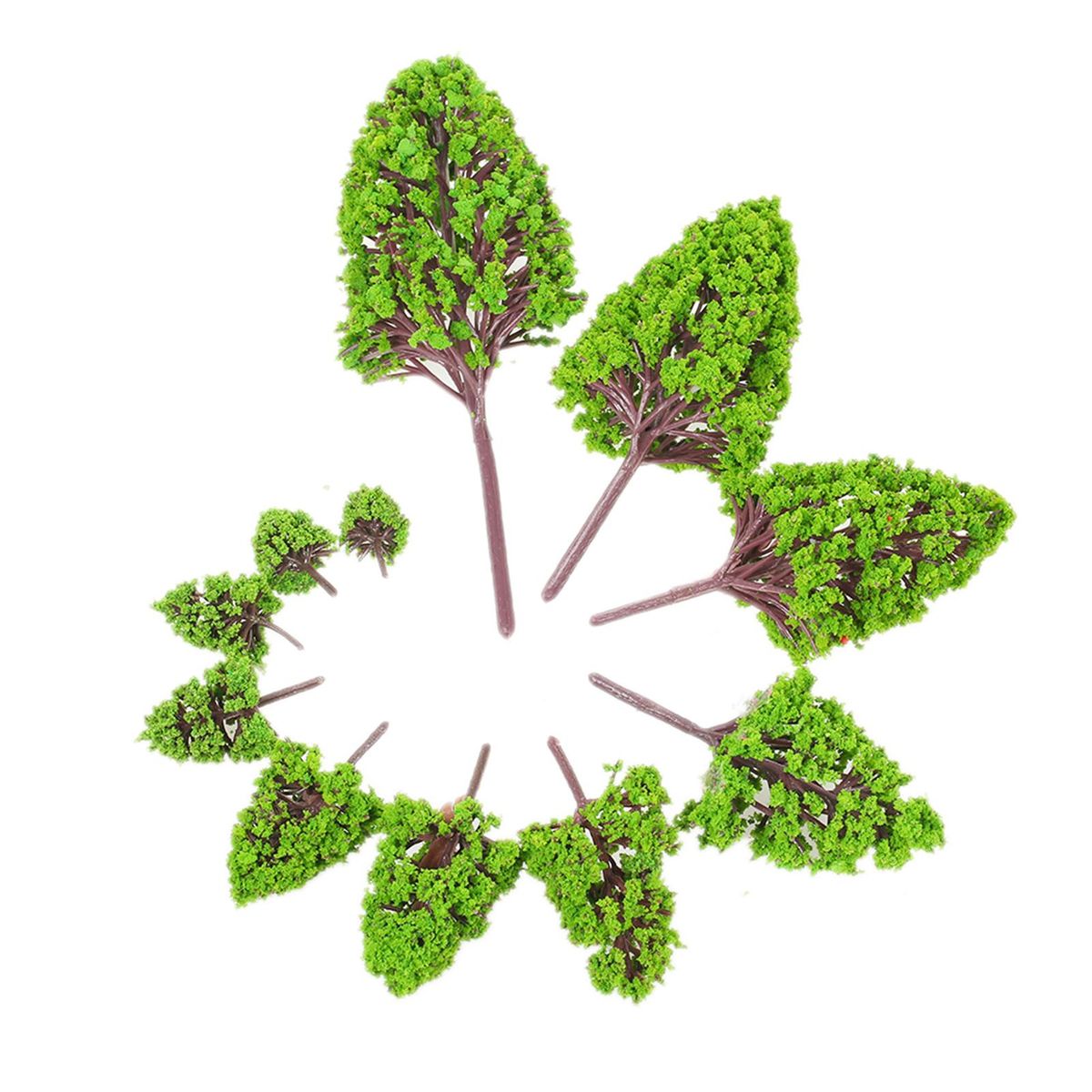 12PCS Plastic Model Trees Architectural Models for Railroad Layout Garden Landscape Scenery Style 1