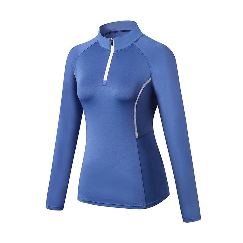 Women Sporstwear Yoga Sweatshirt Stand Collar Long Sleeves